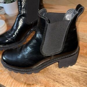 Paul Green Shiny Black Ankle Booties